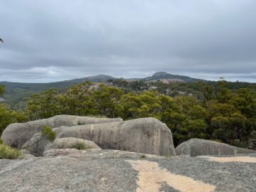 Large granite boulders resting together in the bush